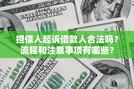 北京担保人起诉借款人合法吗？流程和注意事项有哪些？