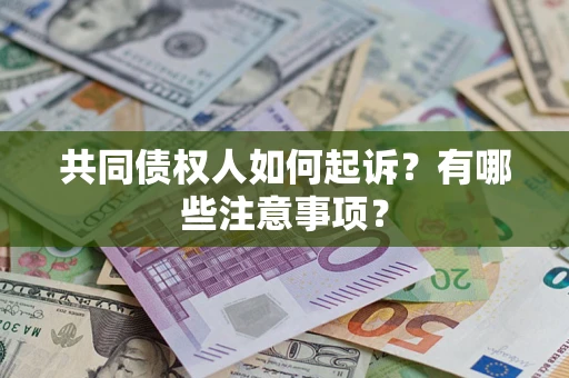 北京共同债权人如何起诉？有哪些注意事项？